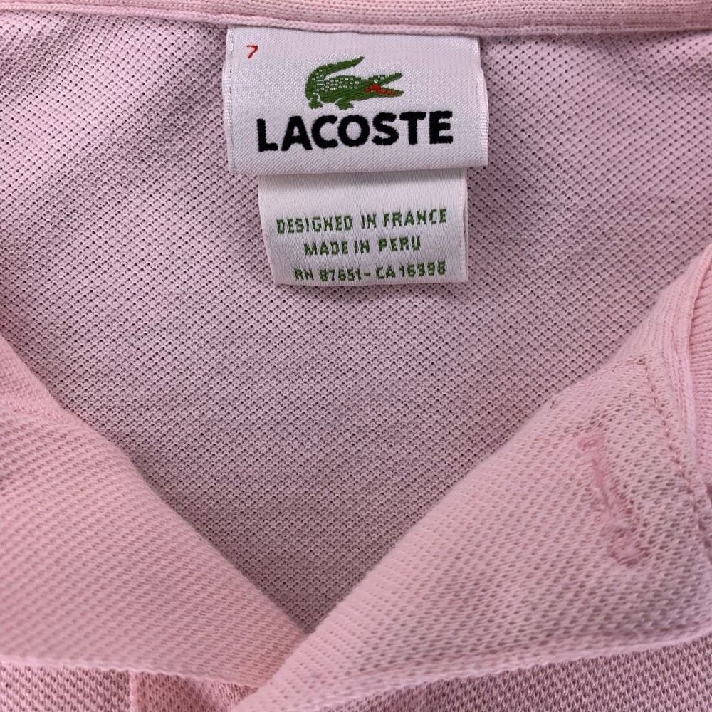 Lacoste Men’s Size 7 XXL 2XL Pink Made in Peru Short Sleeve Polo Shirt - Picture 7 of 7